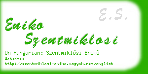 eniko szentmiklosi business card